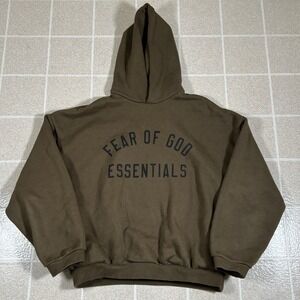 Fear Of God Essentials Hoodie Essentials Mens Green Military Olive Size Small